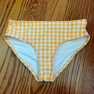 coral plaid bathing suit bottoms